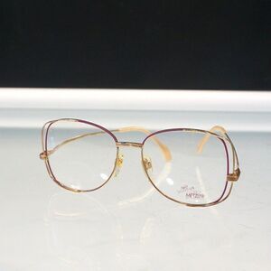 Metzler Germany Signee Eyeglasses Frames Pink Gold Vintage 1970 Demo Lens 56-17